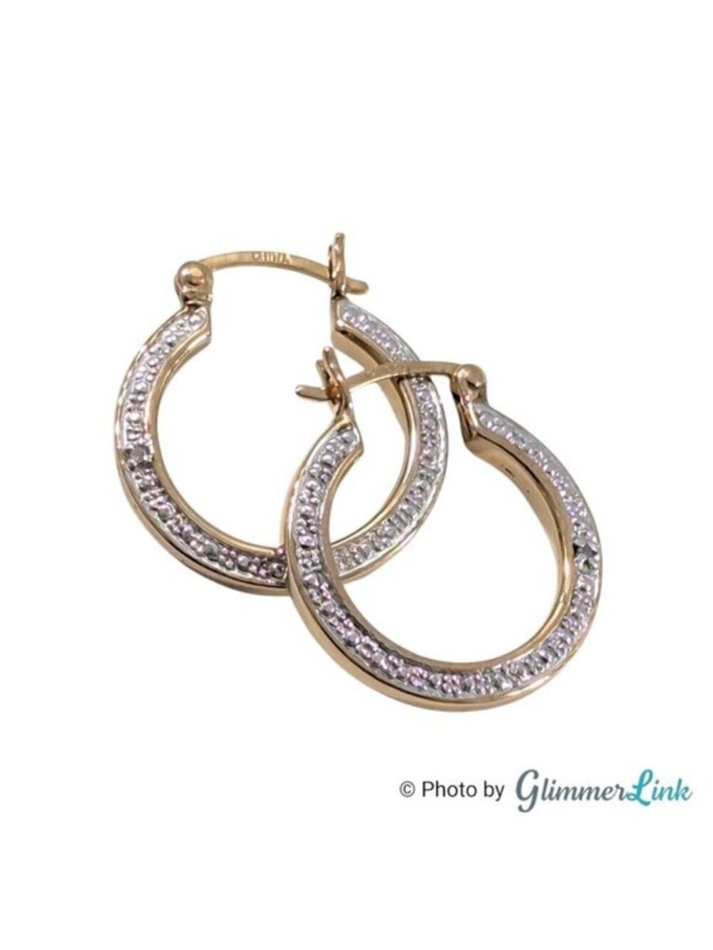 Ross Simons Diamond Accent Gold Plated Sterling Silver Hoop Earrings